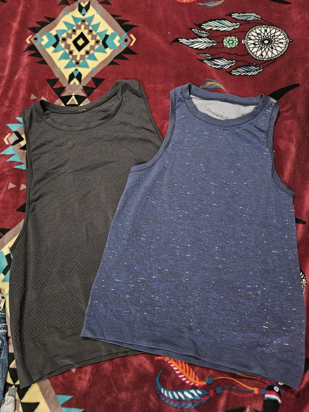 lululemon athletica Women's Muscle Tank — Blue and Black